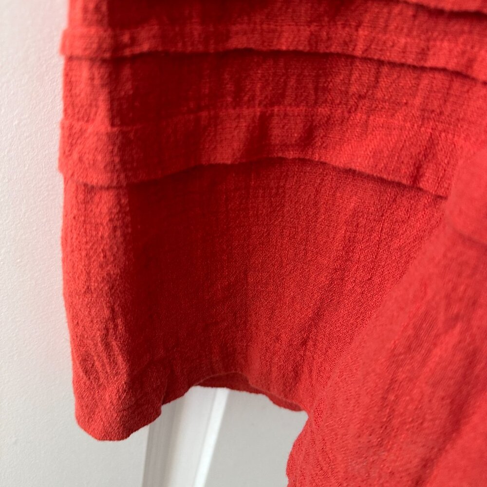 NWT Madewell Marianna Puff-Sleeve Midi Dress Orange Women's Size Medium Peasant - Picture 14 of 16